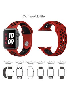 porodo Wrist Band For Apple Watch Nike + Red/Black  - Image 3