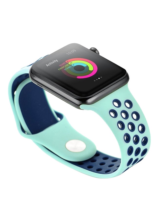porodo - Wrist Band For Apple Watch Nike + Light Blue/Dark Blue - Image 1