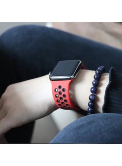 porodo Wrist Band For Apple Watch Nike + Red/Black  - Image 4