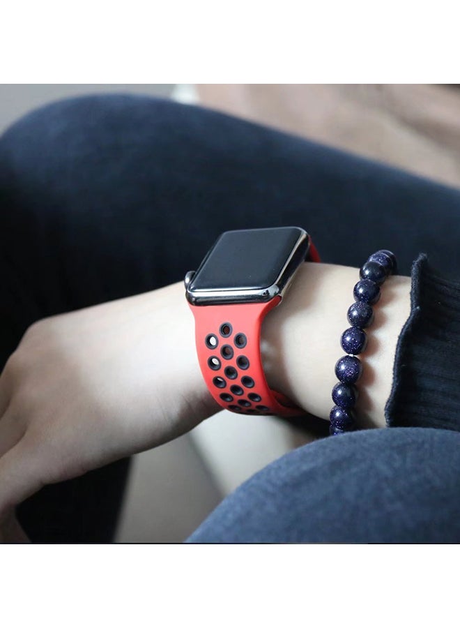 porodo - Wrist Band For Apple Watch Nike + Red/Black - Image 1
