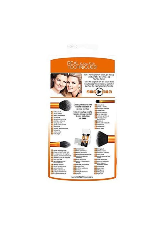 Nohunt 4-Piece Real Techniques Makeup Brush Set Orange/Black - Image 3