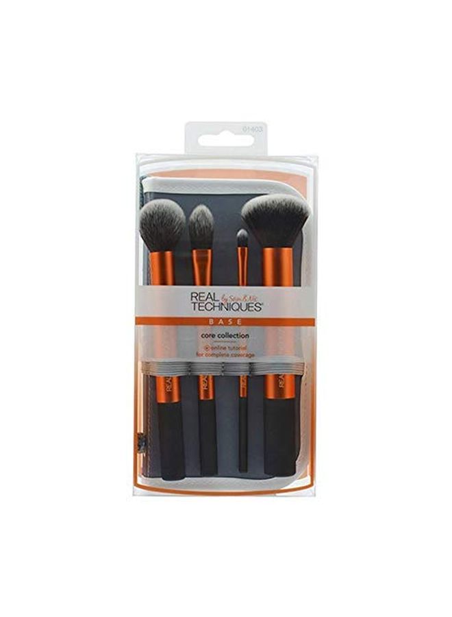 Nohunt 4-Piece Real Techniques Makeup Brush Set Orange/Black - Image 4