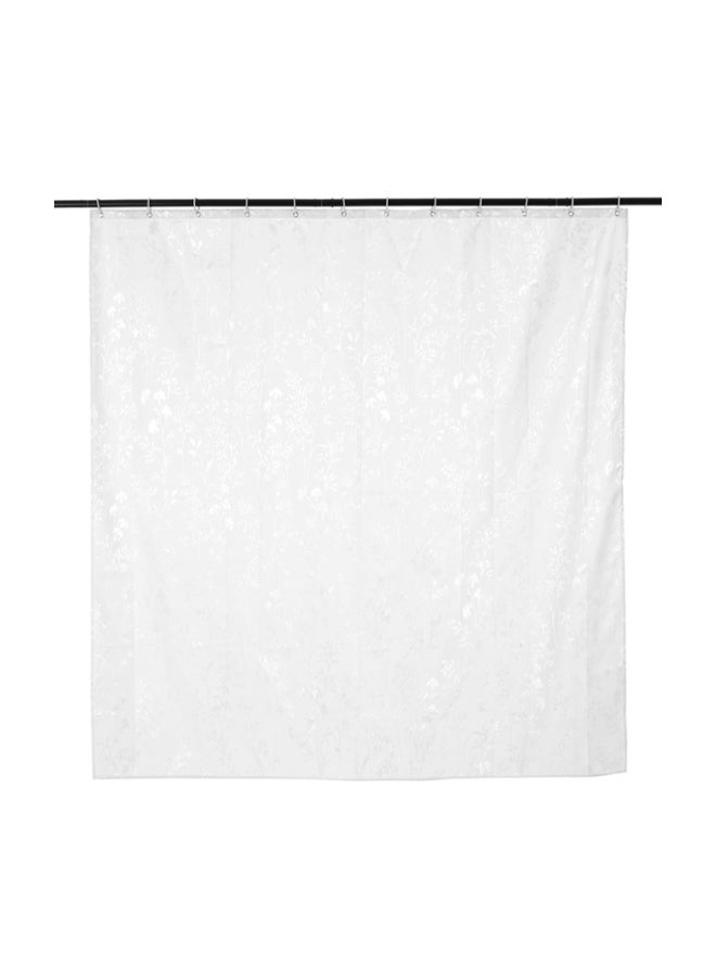 Htovila Waterproof Printed Shower Curtain With Hooks White 72 x 72inch - Image 1