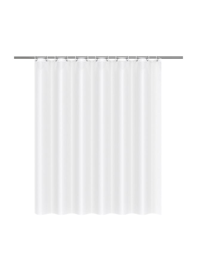 Htovila Waterproof Solid Shower Curtain With Hooks White 72 x 72inch - Image 1