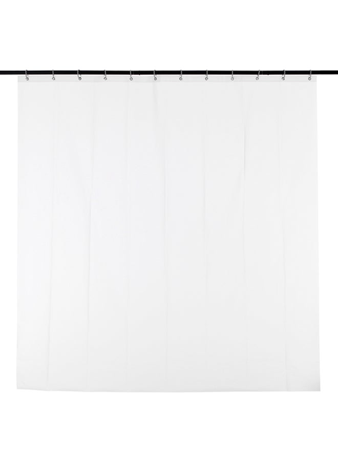 Waterproof Solid Shower Curtain With Hooks White 72 x 72inch - v1566823752/N29217376A_2