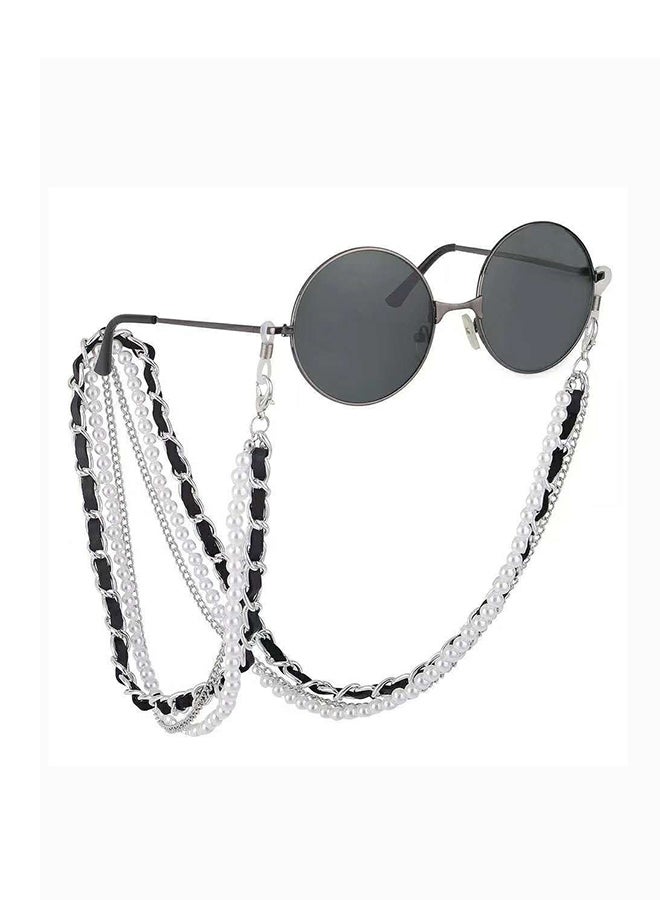 سلسلة نظارات مصنوعة من اللؤلؤ والجلد للنساء