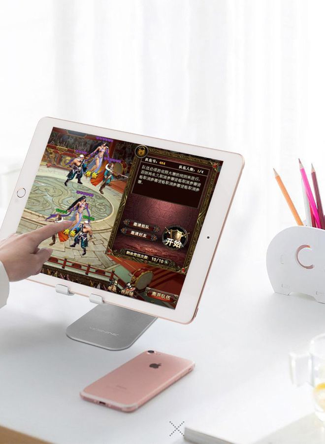 Folding Desktop Mobile Phone Holder Silver - Image 4