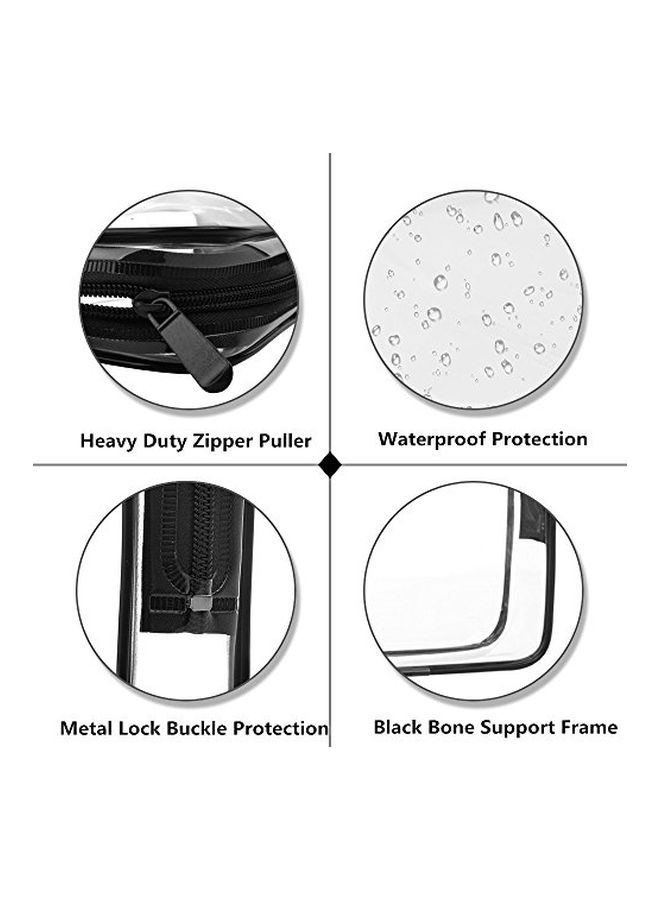 Sariok - 3-Piece Cosmetic Carry Bag Set Clear/Black - Image 1