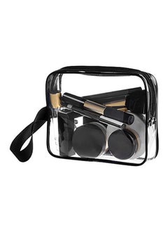 3-Piece Cosmetic Carry Bag Set Clear/Black
