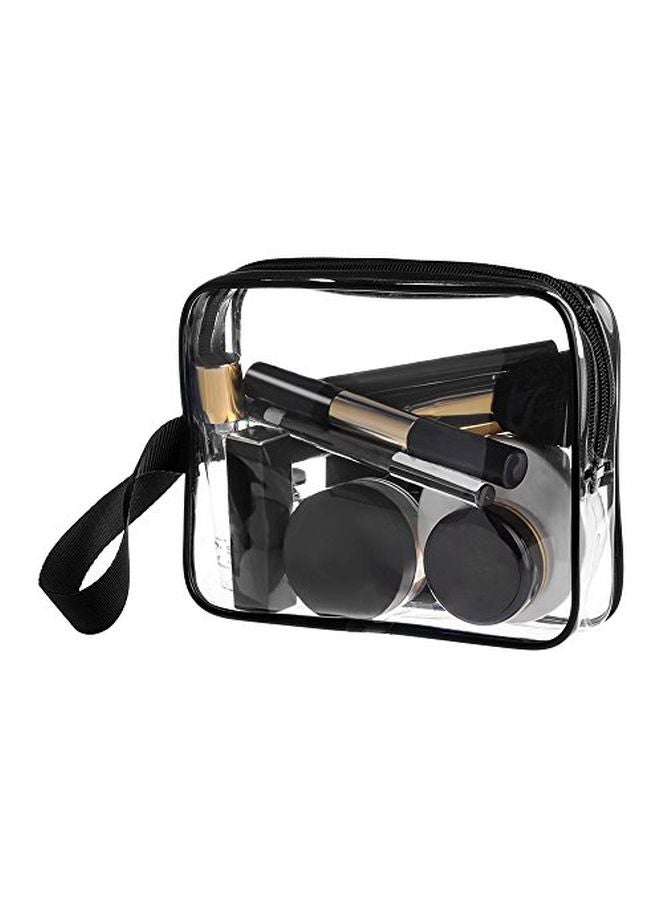 Sariok - 3-Piece Cosmetic Carry Bag Set Clear/Black - Image 1