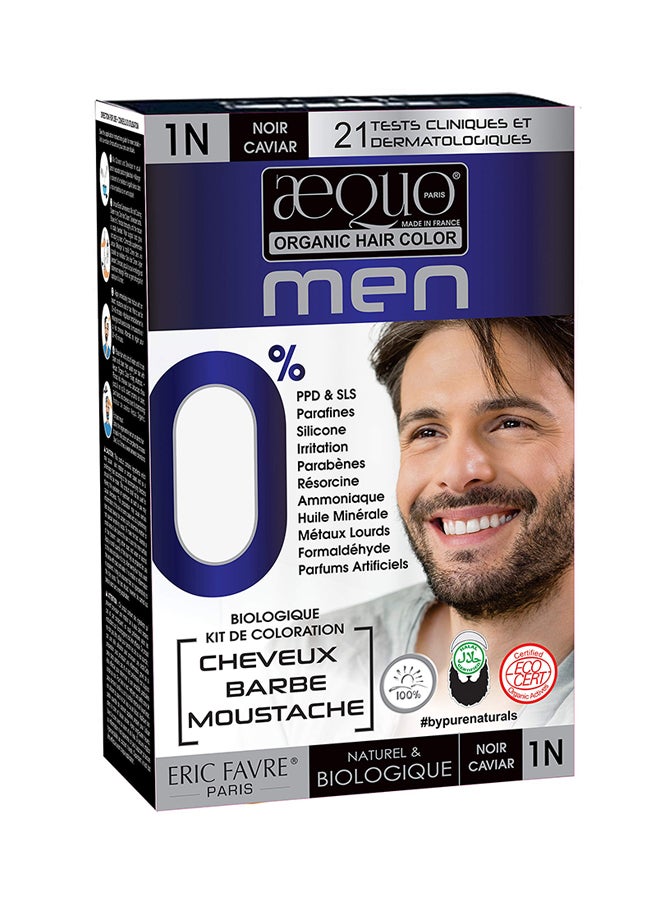 AEQUO Permanent Organic Hair Color 1N Jet Black 170ml - Image 1