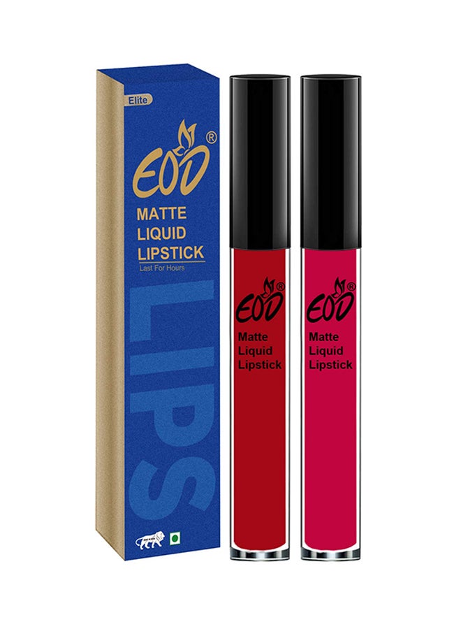 Pack Of 2 Long Lasting Matte Liquid Lipstick Multicolour