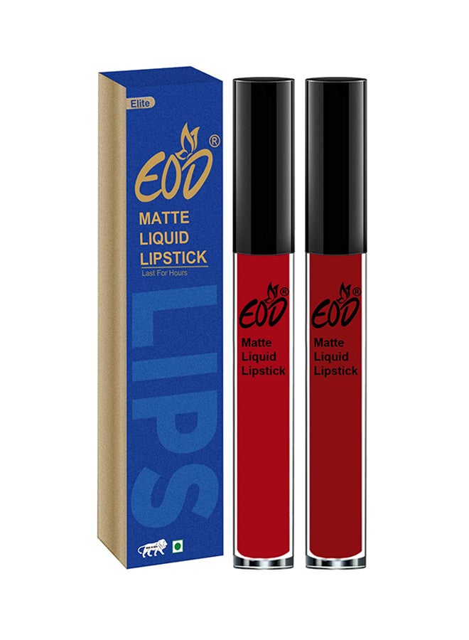 Pack Of 2 Long Lasting Matte Liquid Lipstick Multicolour