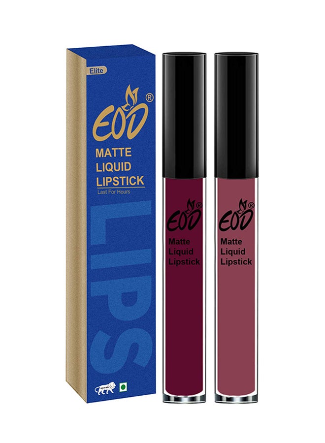 Pack Of 2 Long Lasting Matte Liquid Lipstick Multicolour