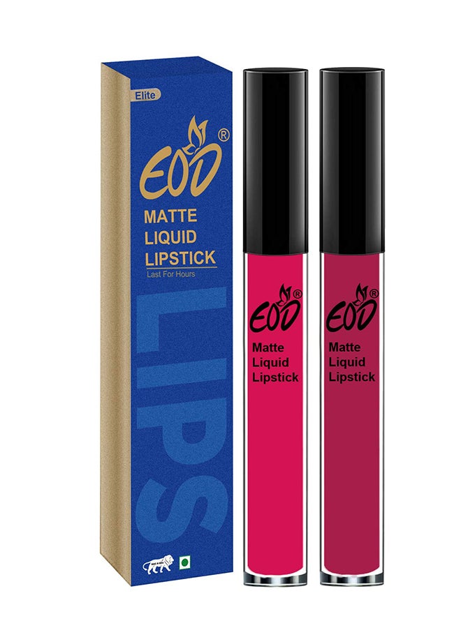 Pack Of 2 Long Lasting Matte Liquid Lipstick Multicolour