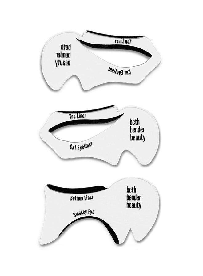 OUT OF BOX 3-Piece Cat Eyeliner And Eyeshadow Stencil White - Image 1