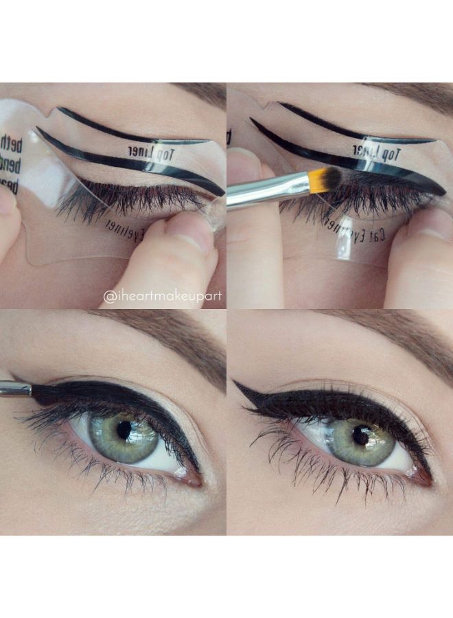 OUT OF BOX 3-Piece Cat Eyeliner And Eyeshadow Stencil White - Image 3