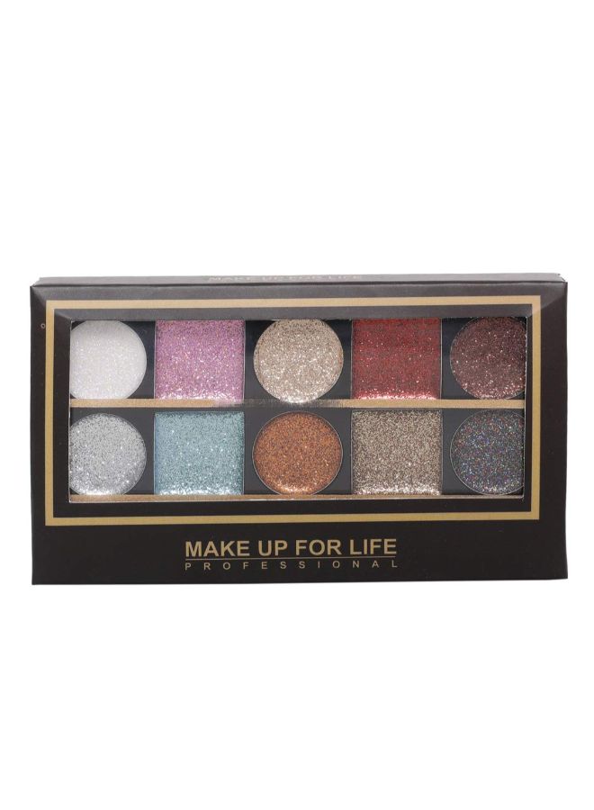 Make Up for Life 10-Colour Glitter Eyeshadow Palette Multicolour - Image 2