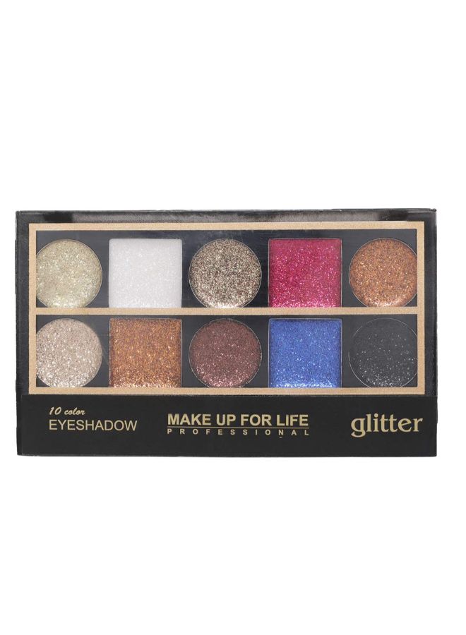 Make Up for Life 10-Colour Glitter Eyeshadow Palette Multicolour - Image 2