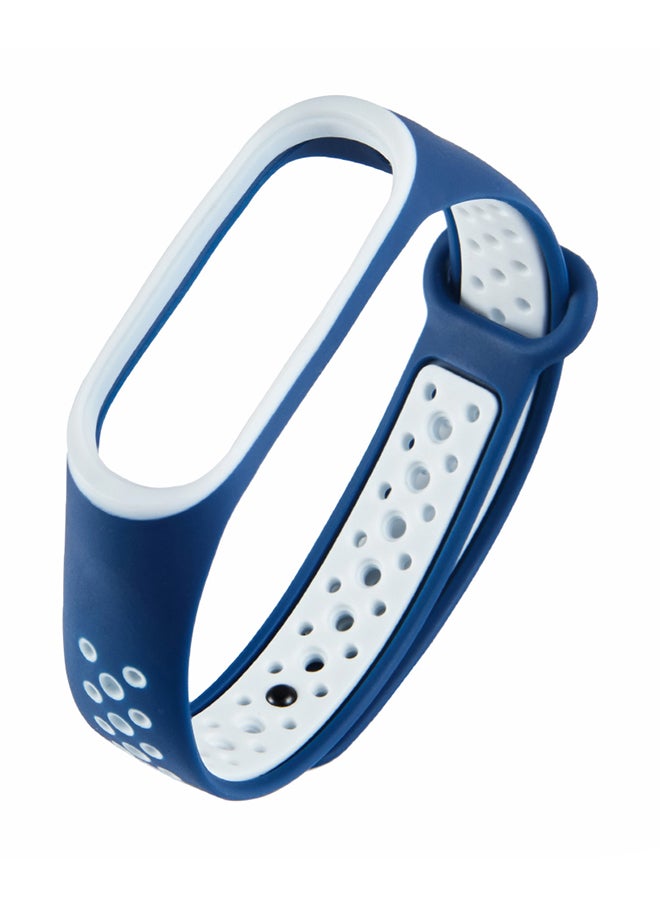 Replacement Watch Band For Xiaomi Mi Band 4 Dark Blue/White - Image 1