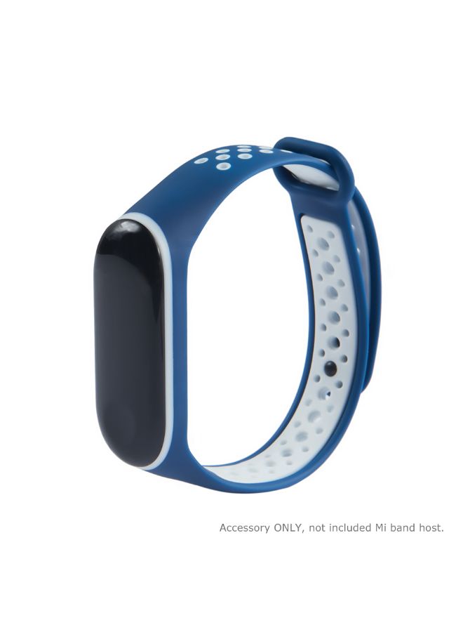 Replacement Watch Band For Xiaomi Mi Band 4 Dark Blue/White - Image 2