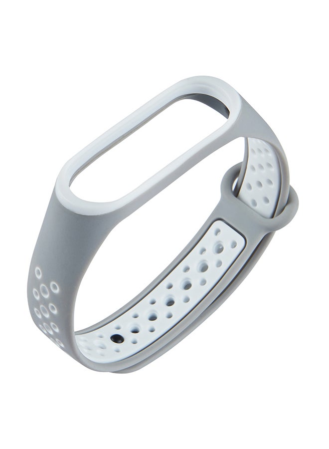 Replacement Watch Band For Xiaomi Mi Band 4 Grey/White - Image 1