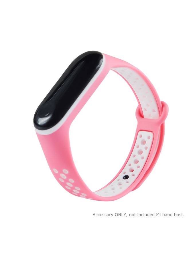 Replacement Watch Band For Xiaomi Mi Band 4 Pink/White - Image 2
