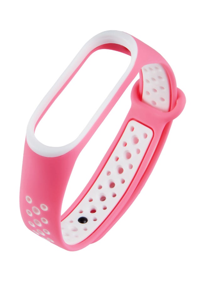 Replacement Watch Band For Xiaomi Mi Band 4 Pink/White - Image 1