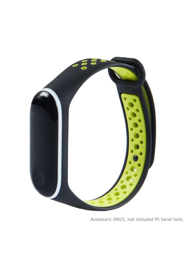 Replacement Watch Band For Xiaomi Mi Band 4 Black/Green - Image 2