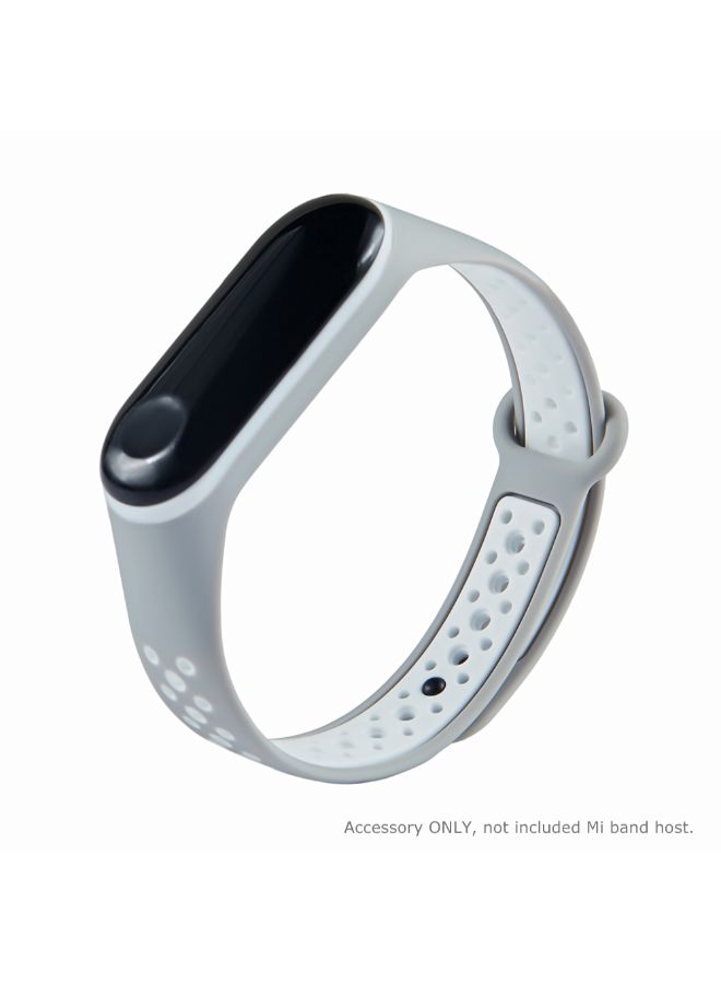 Replacement Watch Band For Xiaomi Mi Band 4 Grey/White - Image 2