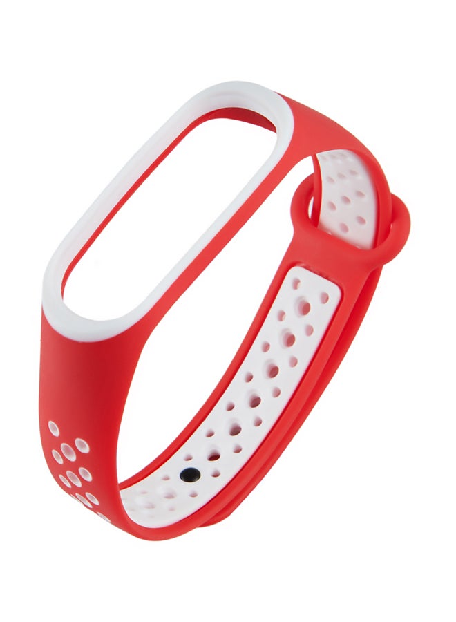 Replacement Watch Band For Xiaomi Mi Band 4 Red/White  - Image 1