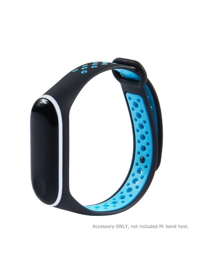 Replacement Watch Band For Xiaomi Mi Band 4 Black/Blue - Image 2