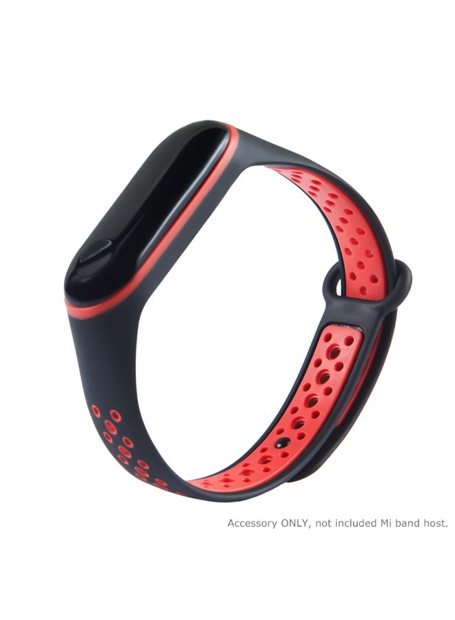 Replacement Watch Band For Xiaomi Mi Band 4 Black/Red - Image 2