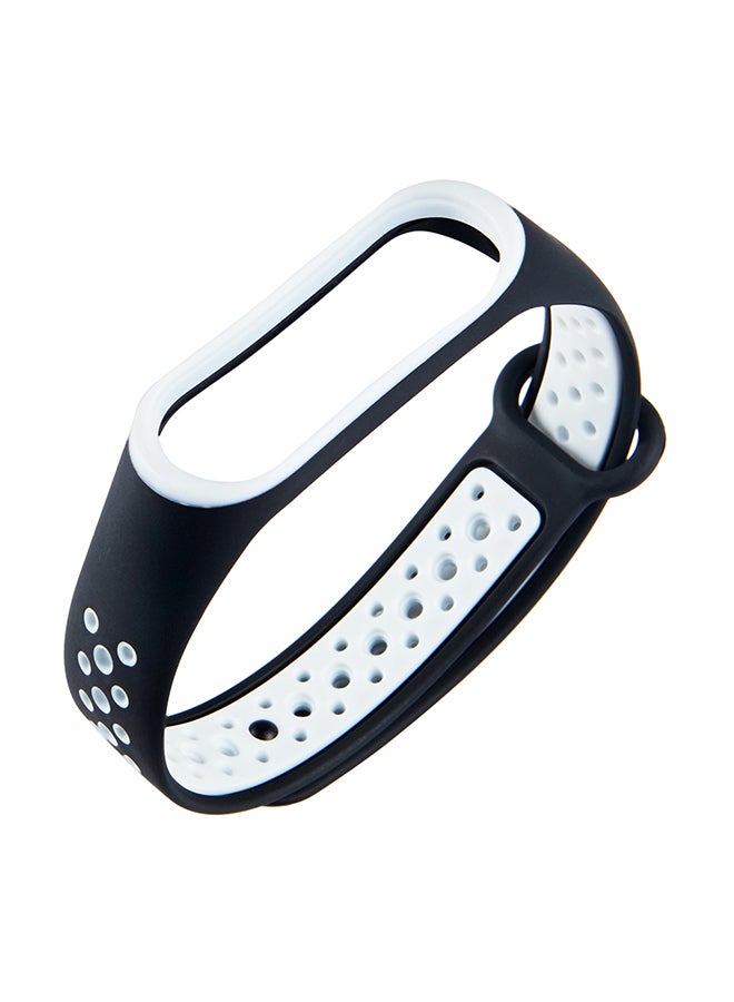 Replacement Watch Band For Xiaomi Mi Band 4 Black/White - Image 1