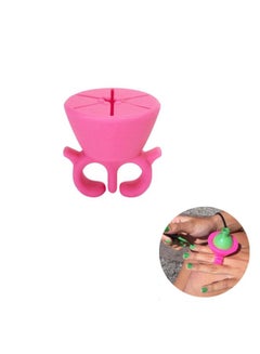 Leaf Design Wearable Nail Polish Bottle Holder Ring Pink - v1566829832/N29249462A_2