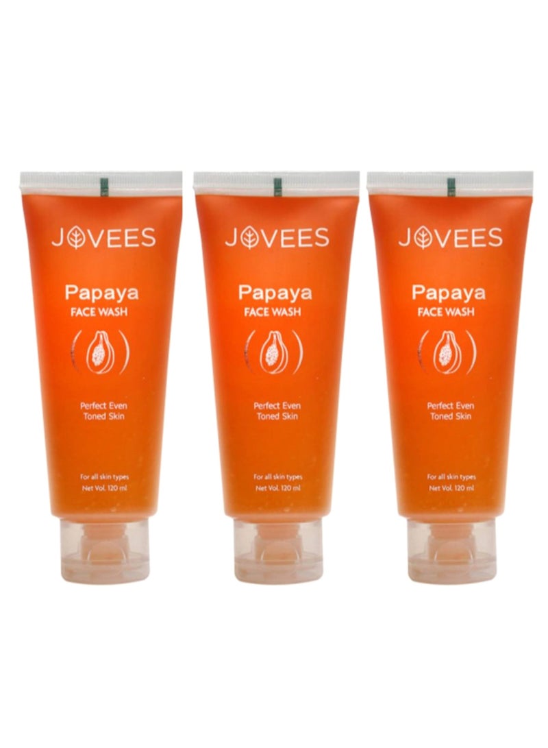 Jovees 3-Piece Papaya Face Wash Set Multicolour 3 x 120ml