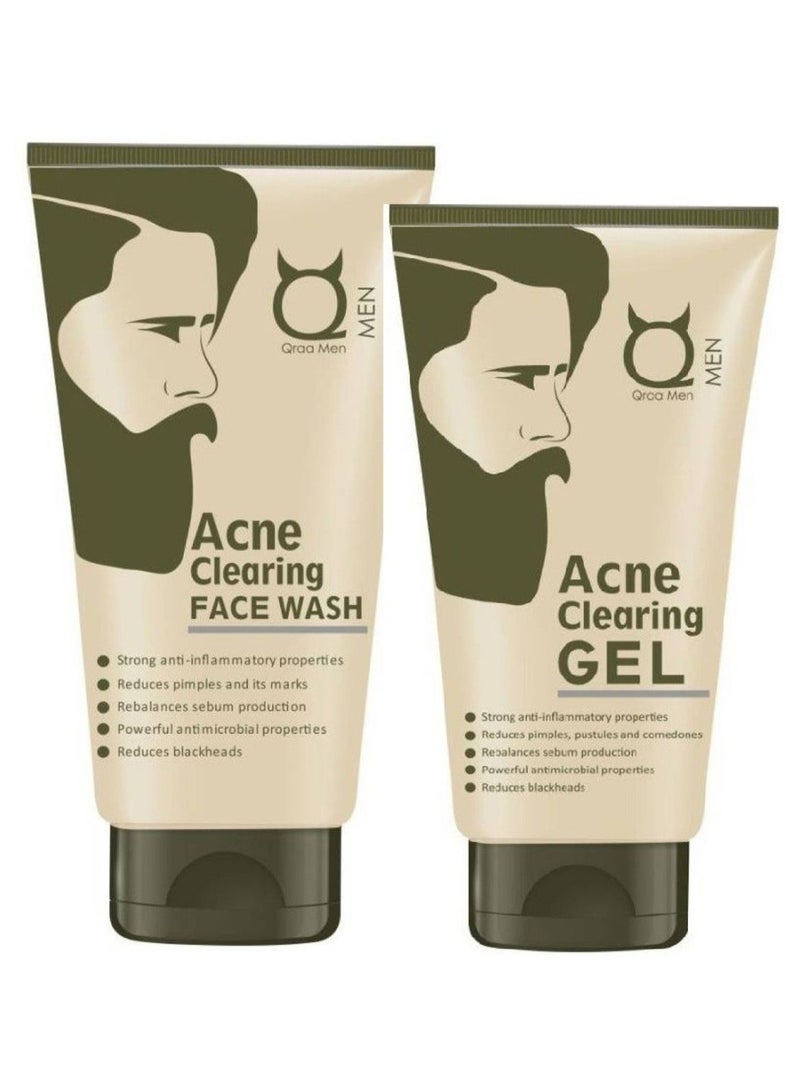 Qraa Acne Clearing Face Wash And Gel Multicolour 100 + 50ml