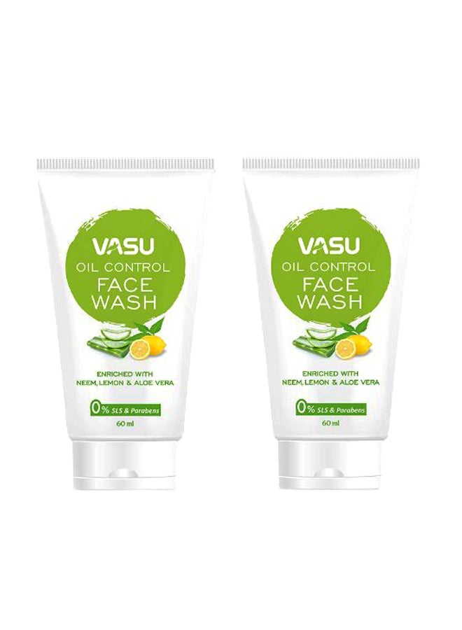 غسول وجه للتحكم في الزيوت، عبوتان 2 x 60ملليلتر