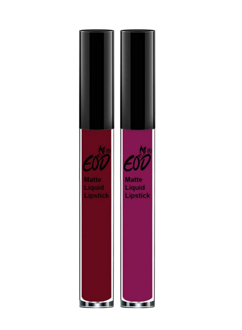 EOD 2-Piece Long Lasting Liquid Lipstick Set Maroon/Purple - Image 1