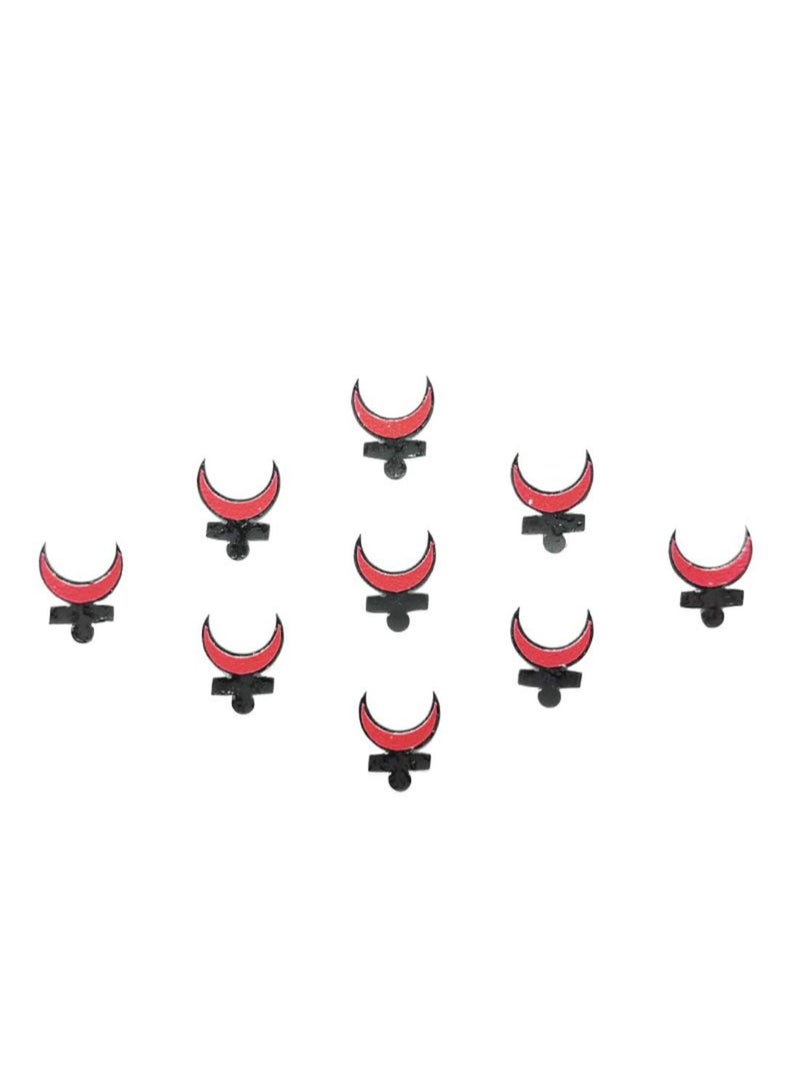 Comet Busters Moon Shaped Bindi Maroon/Black - Image 1