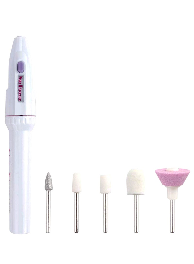 DALUCI 5-In-1 Electric Manicure Nail Grinding Machine White - Image 1
