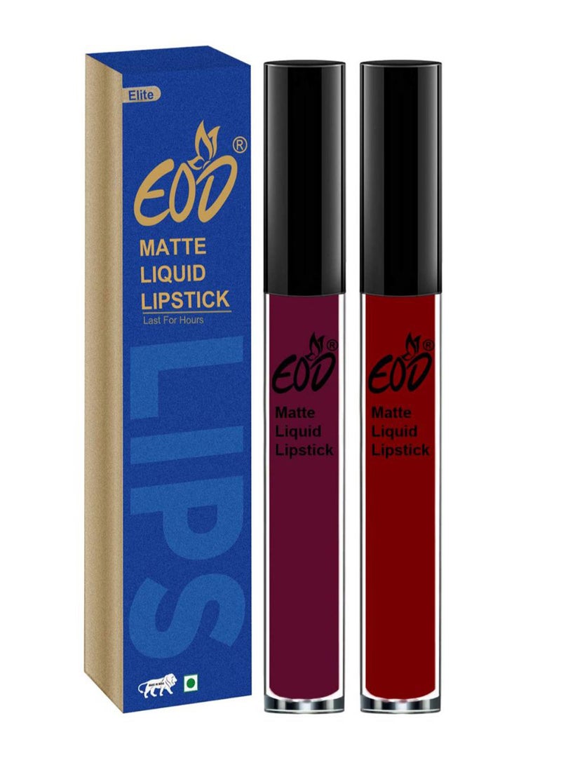 EOD 2-Piece Soft Matte Liquid Lipstick Set Wine/Blood Red - Image 1