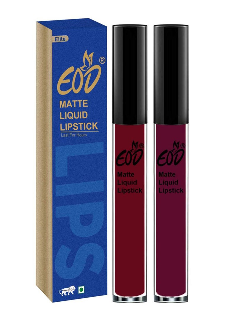 EOD 2-Piece Long Lasting Matte Liquid Lipstick Set Maroon/Wine - Image 1
