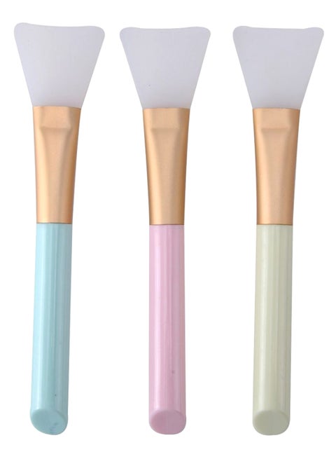 3-Piece Face Mask Applicator Brush Set Multicolour