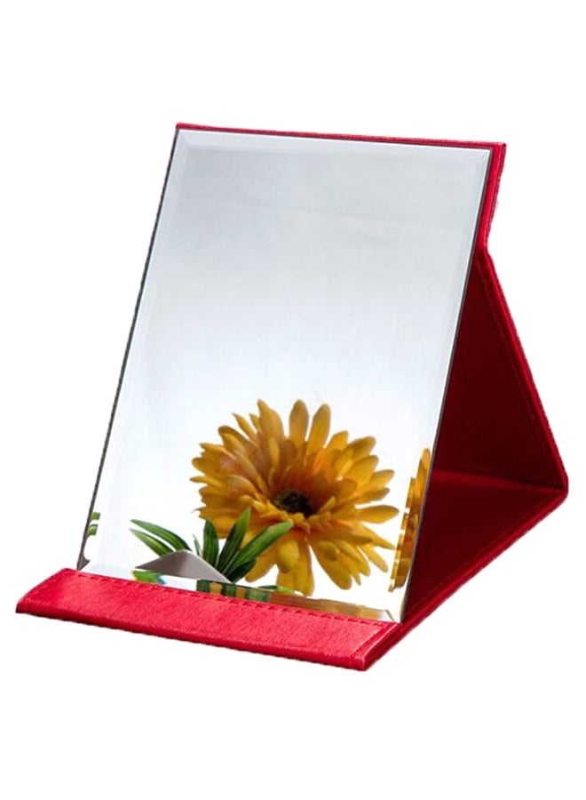 جولي مرآة مكياج قابلة للطي مع حامل قابل للتعديل أحمر - Image 1