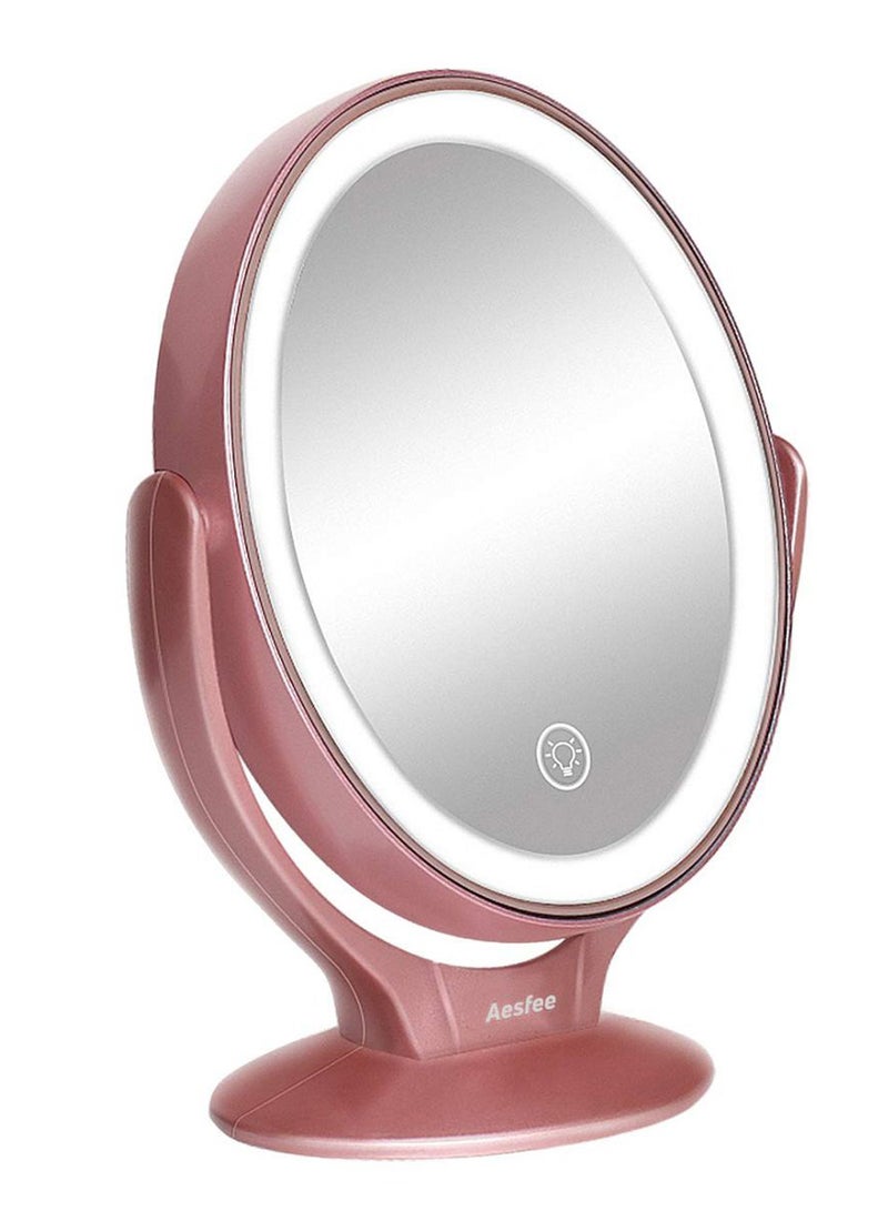 Portable Touch Screen Makeup Mirror With LED Light Rose Gold - v1566857379/N29263714A_1