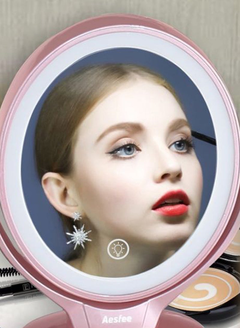 Portable Touch Screen Makeup Mirror With LED Light Rose Gold - v1566857379/N29263714A_2