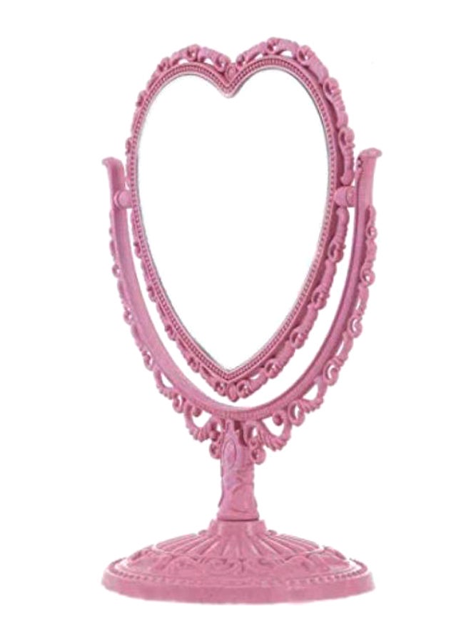 إكس بي إكس كيه جيه مرآة مكياج توضع على سطح المنضدة بتصميم على شكل قلب وردي - Image 1