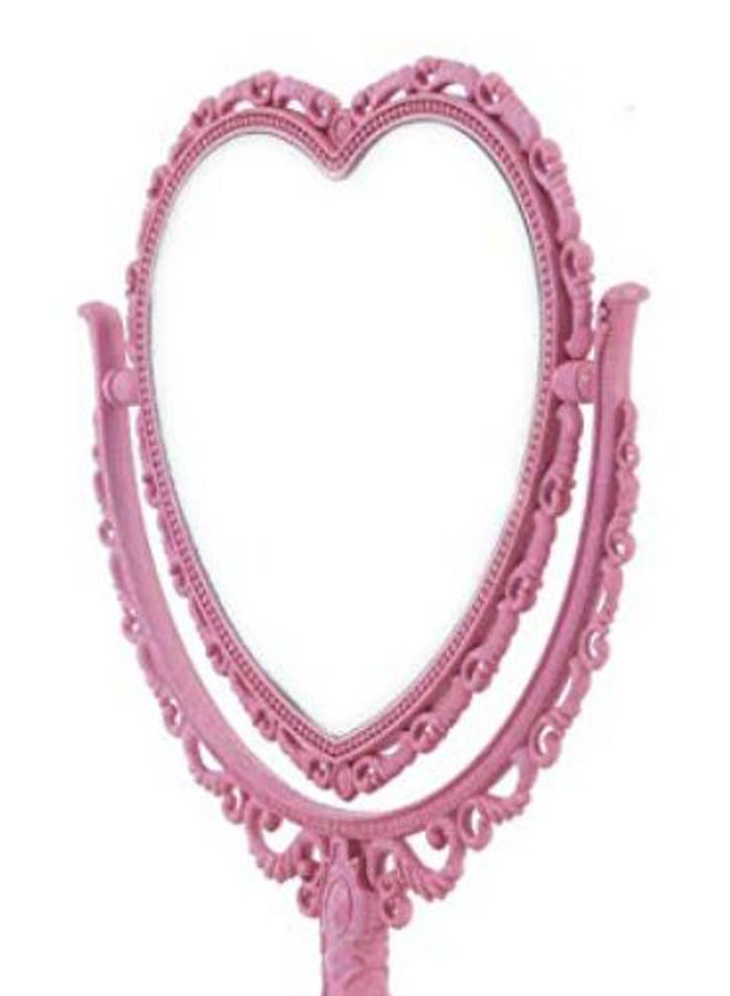 إكس بي إكس كيه جيه مرآة مكياج توضع على سطح المنضدة بتصميم على شكل قلب وردي - Image 2