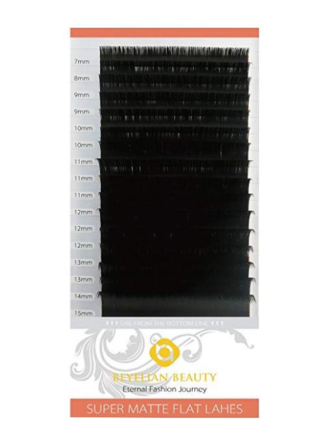 BEYELIAN 16 Rows Super Matte Flat Individual Eyelashes Black  - Image 1